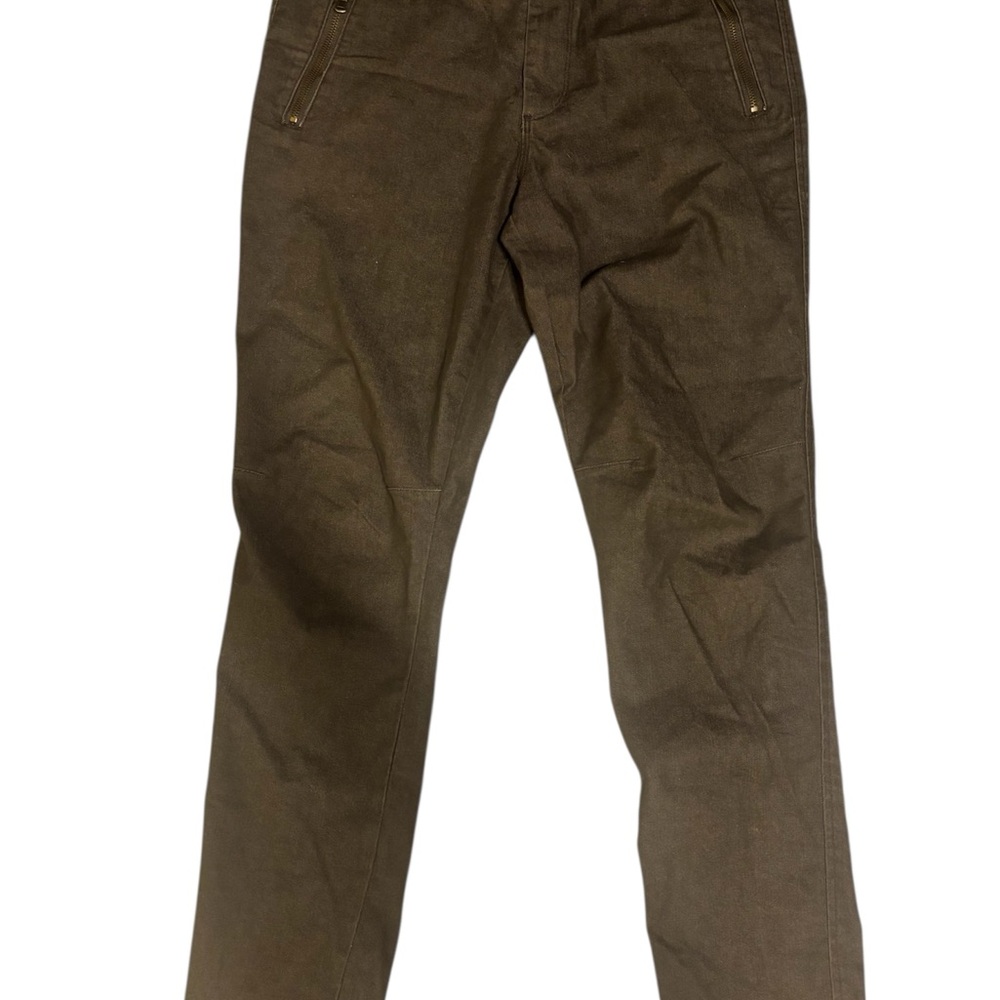 Miss Tina Women’s Flat Front, Skinny Dress Pants, Khaki Green, Size 12